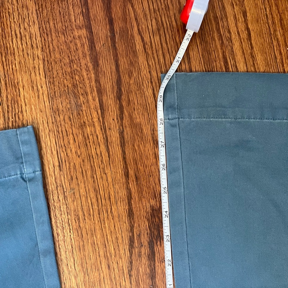 Max Studio Low Rise Blue Flared Cargo Pants with Belt - Picture 4 of 4